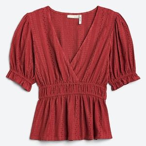 LUQ Size Large Red Peplum Top